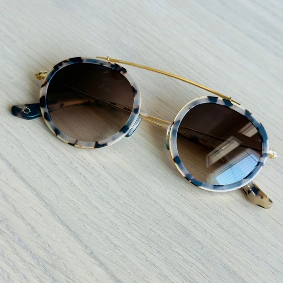 New KREWE Conti Matte Oyster 24K Sunglasses - Picture 2 of 15